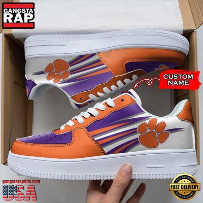 NCAA Custom Name Clemson Tigers Seminoles Air Force 1 Running Sneakers Shoes