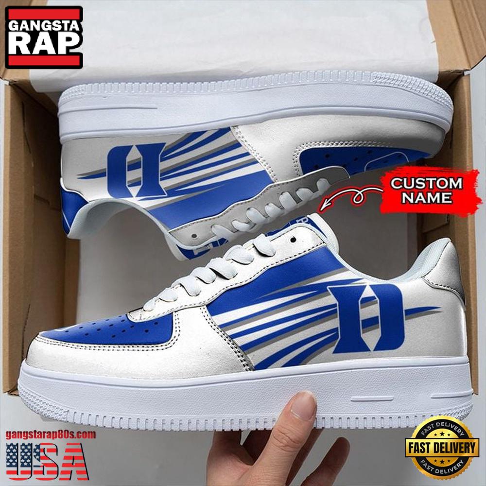 NCAA Custom Name Duke Blue Devils Seminoles Air Force 1 Running Sneakers Shoes NCAA Custom Name Duke Blue Devils Seminoles Air Force 1 Running Sneakers Shoes