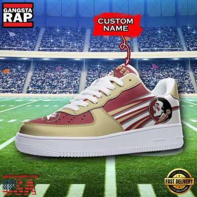 NCAA Custom Name Florida State Seminoles Air Force 1 Running Sneakers Shoes