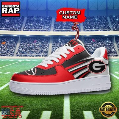 NCAA Custom Name Georgia Bulldogs Air Force 1 Running Sneakers Shoes