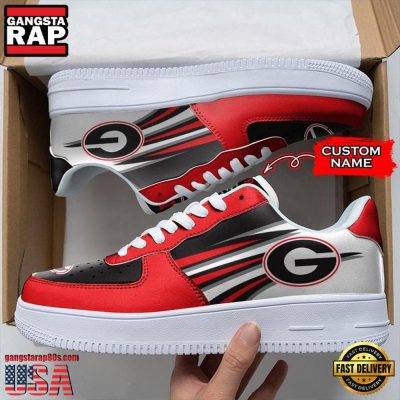 NCAA Custom Name Georgia Bulldogs Air Force 1 Running Sneakers Shoes