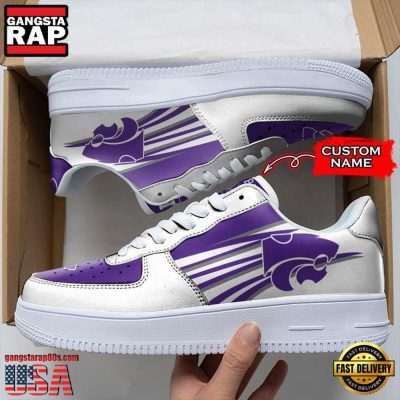NCAA Custom Name Kansas State Wildcats Air Force 1 Running Sneakers Shoes Sneaker