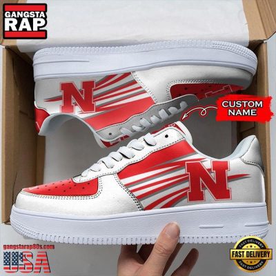 NCAA Custom Name Nebraska Cornhuskers Air Force 1 Running Sneakers Shoes