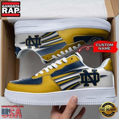 NCAA Custom Name Notre Dame Fighting Air Force 1 Running Sneakers Shoes