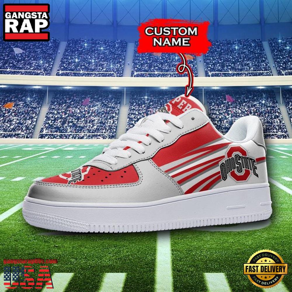 NCAA Custom Name Ohio State Buckeyes Air Force 1 Running Sneakers Shoes NCAA Custom Name Ohio State Buckeyes Air Force 1 Running Sneakers Shoes