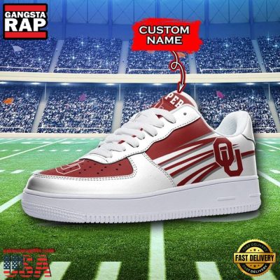 NCAA Custom Name Oklahoma Sooners Air Force 1 Running Sneakers Shoes