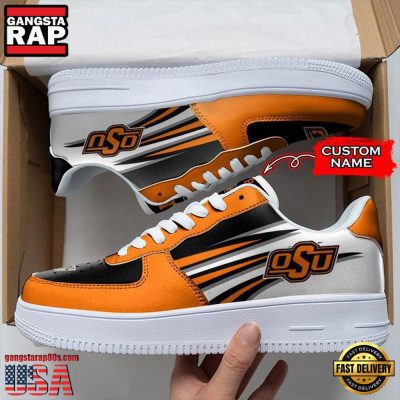 NCAA Custom Name Oklahoma State Cowboys Air Force 1 Running Sneakers Shoes