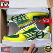 NCAA Custom Name Oregon Ducks Air Force 1 Running Sneakers Shoes