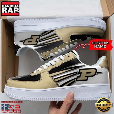 NCAA Custom Name Purdue Boilermakers Air Force 1 Running Sneakers Shoes