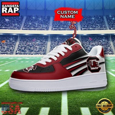 NCAA Custom Name South Carolina Gamecocks Air Force 1 Running Sneakers Shoes