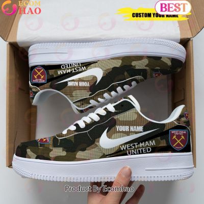 Personalized Name WEST HAM UNITED LONDON FC Camouflage Air Force 1 Sneaker