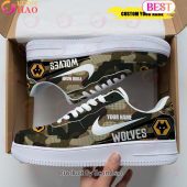Personalized Name WOLVES FC Camouflage Air Force 1 Sneaker