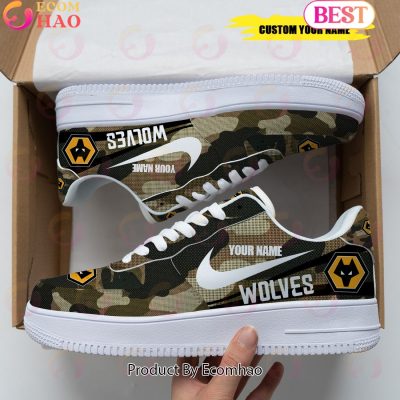 Personalized Name WOLVES FC Camouflage Air Force 1 Sneaker