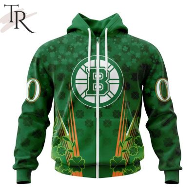 Personalized NHL Boston Bruins Full Green Design For St. Patrick's Day Hoodie