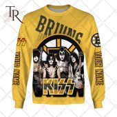 Personalized Nhl Boston Bruins X Kiss Band V2 Style Hoodie 3d Long Time - demo10