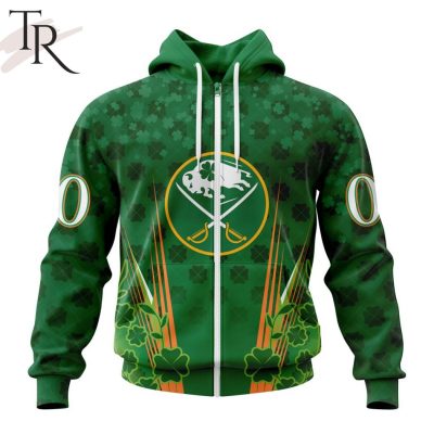 Personalized NHL Buffalo Sabres Full Green Design For St. Patrick's Day Hoodie