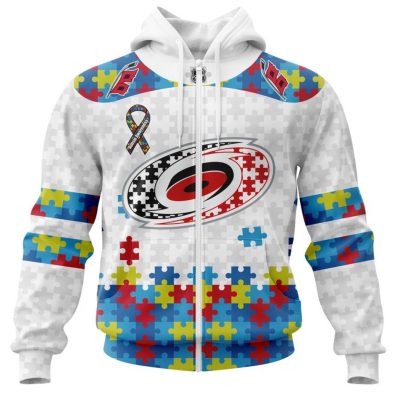 Personalized NHL Carolina Hurricanes Autism Awareness 3D Hoodie
