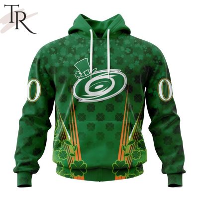Personalized NHL Carolina Hurricanes Full Green Design For St. Patrick's Day Hoodie