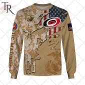 Personalized Nhl Carolina Hurricanes Marine Corps Camo Hoodie Generous Look - demo10