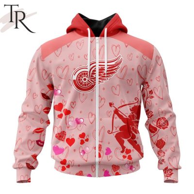 Personalized NHL Detroit Red Wings Special Design For Valentines Day Hoodie