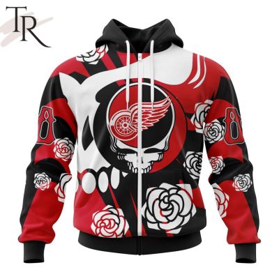 Personalized NHL Detroit Red Wings Special Grateful Dead Gathering Flowers Design Hoodie