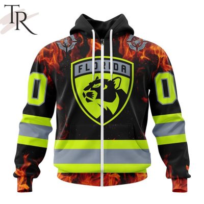Personalized NHL Florida Panthers Special Design Honoring Firefighters Hoodie