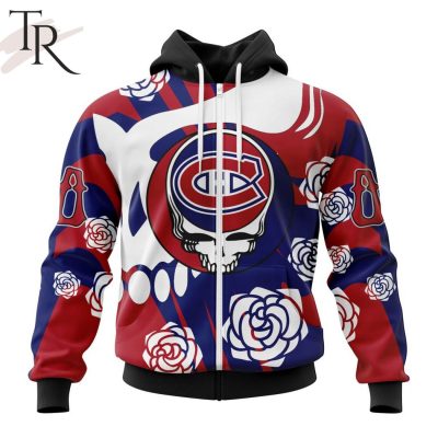 Personalized NHL Montreal Canadiens Special Grateful Dead Gathering Flowers Design Hoodie