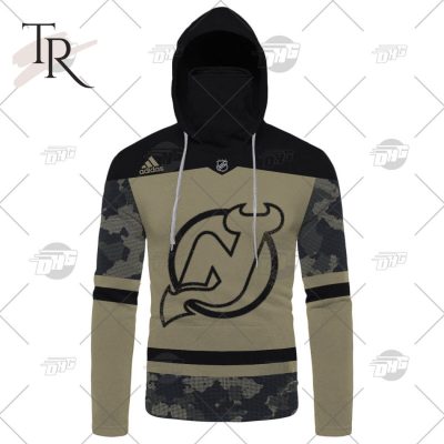 Personalized NHL New Jersey Devils Camo Military Appreciation Team Authentic Custom Practice Jersey Hoodie 3D
