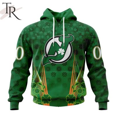 Personalized NHL New Jersey Devils Full Green Design For St. Patrick's Day Hoodie