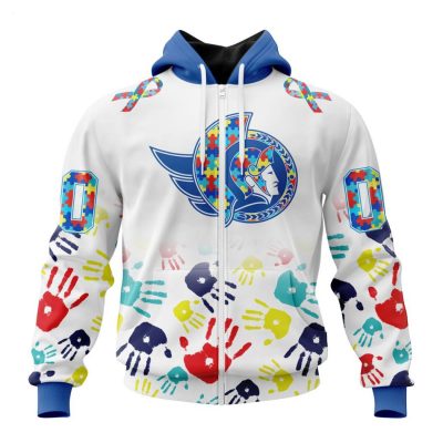 Personalized NHL Ottawa Senators Special Autism Awareness Design Hoodie