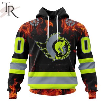 Personalized NHL Ottawa Senators Special Design Honoring Firefighters Hoodie