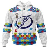 Personalized Nhl Tampa Bay Lightning Autism Awareness 3d Hoodie Cutting Dash - demo10