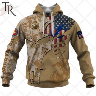 Personalized NHL Tampa Bay Lightning Marine Corps Camo Hoodie