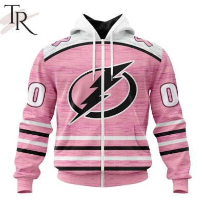 Personalized NHL Tampa Bay Lightning Special Pink Fight Breast Cancer Design Hoodie