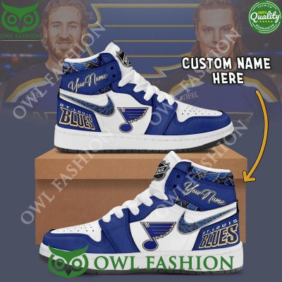 Personalized St. Louis Blues NHL Ice Hockey Team Air Jordan High Top