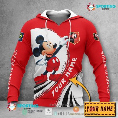 Stade Rennais FC Custom Name Mickey Pullover Hoodie