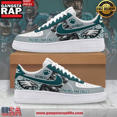 Philadelphia Eagles Go Eagles Air Force 1 Running Sneakers Shoes
