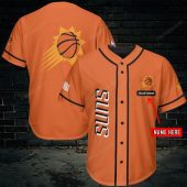 NBA Phoenix Suns Custom Name Orange Baseball Jersey