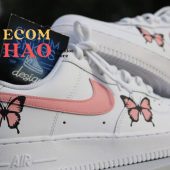 Pink Butterfly Custom Air Force 1 Painted Speechless - demo10