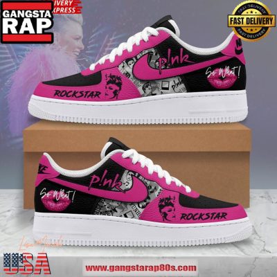Pink Rockstar Limited Edition Air Force 1 Sneakers Shoes