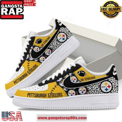 Pittsburgh Steelers Go Steelers Air Force 1 Running Sneakers Shoes