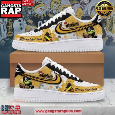 Pittsburgh Steelers Merry Christmas Limited Edition Air Force 1 Running Sneakers
