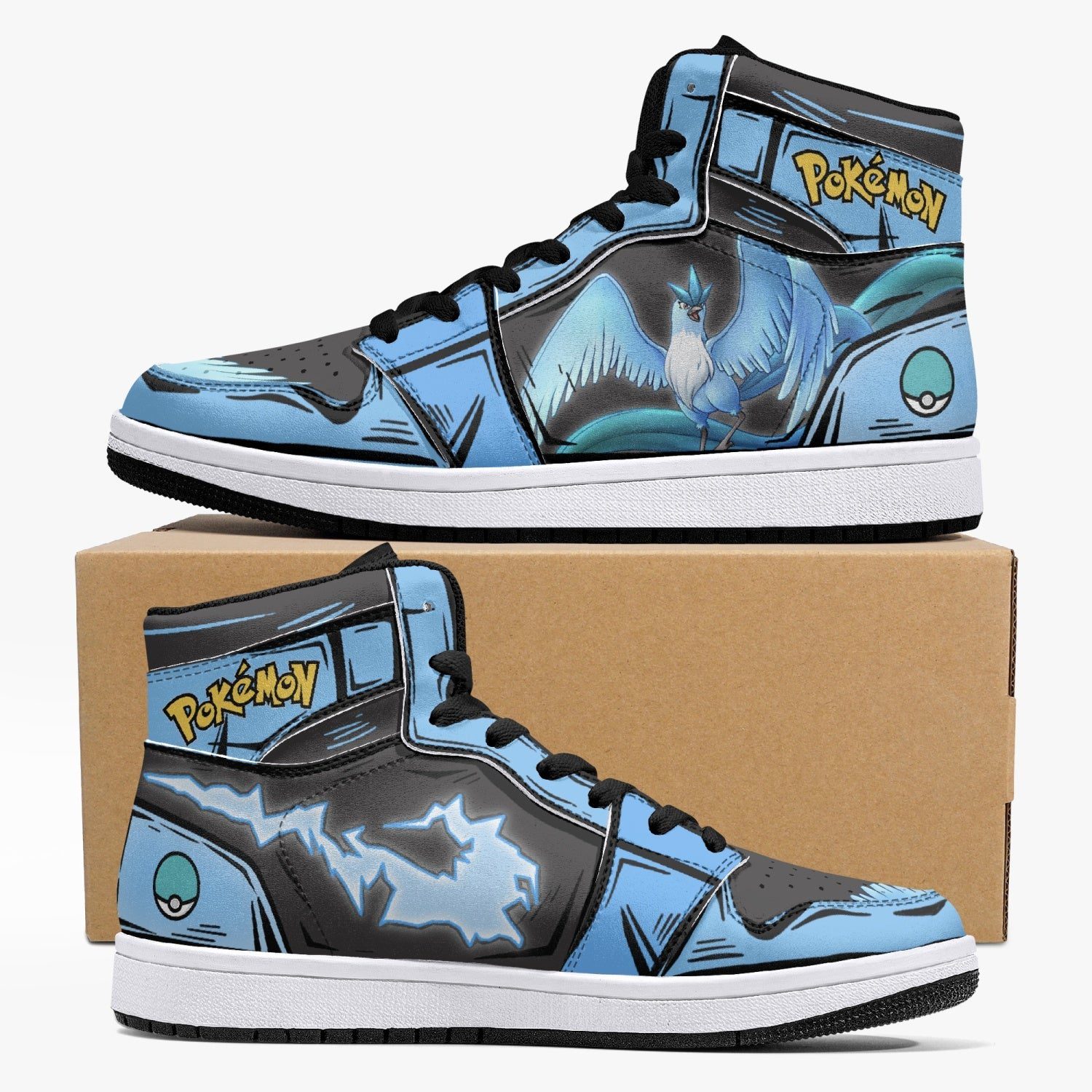 POKEMON Articuno Air Jordan 1 High Sneakers POKEMON Articuno Air Jordan 1 High Sneakers