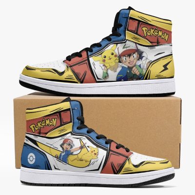 POKEMON Ash Ketchum And Pikachu Air Jordan 1 High Sneakers
