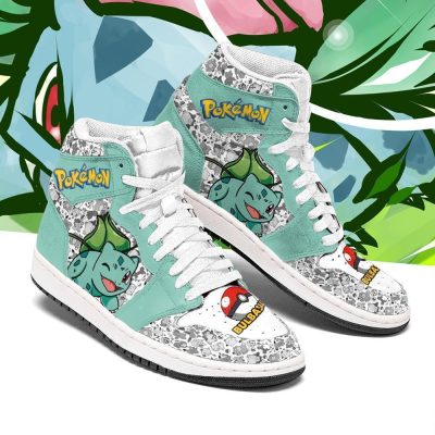 POKEMON Bulbasaur Anime Air Jordan 1 High Sneakers