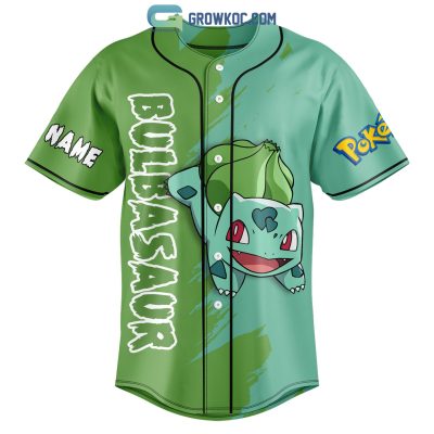POKEMON Bulbasaur Custom Name Cartoon Movies Baseball Jersey