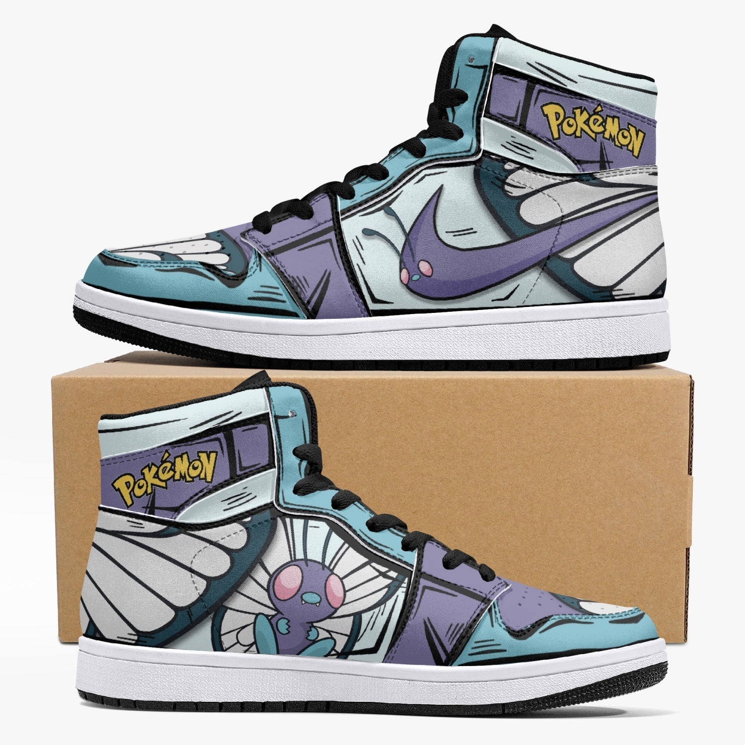 POKEMON Butterfree Air Jordan 1 High Sneakers POKEMON Butterfree Air Jordan 1 High Sneakers