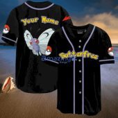 POKEMON Butterfree Custom Name Black Baseball Jersey