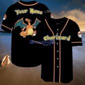 POKEMON Charizard Custom Name Black Baseball Jersey