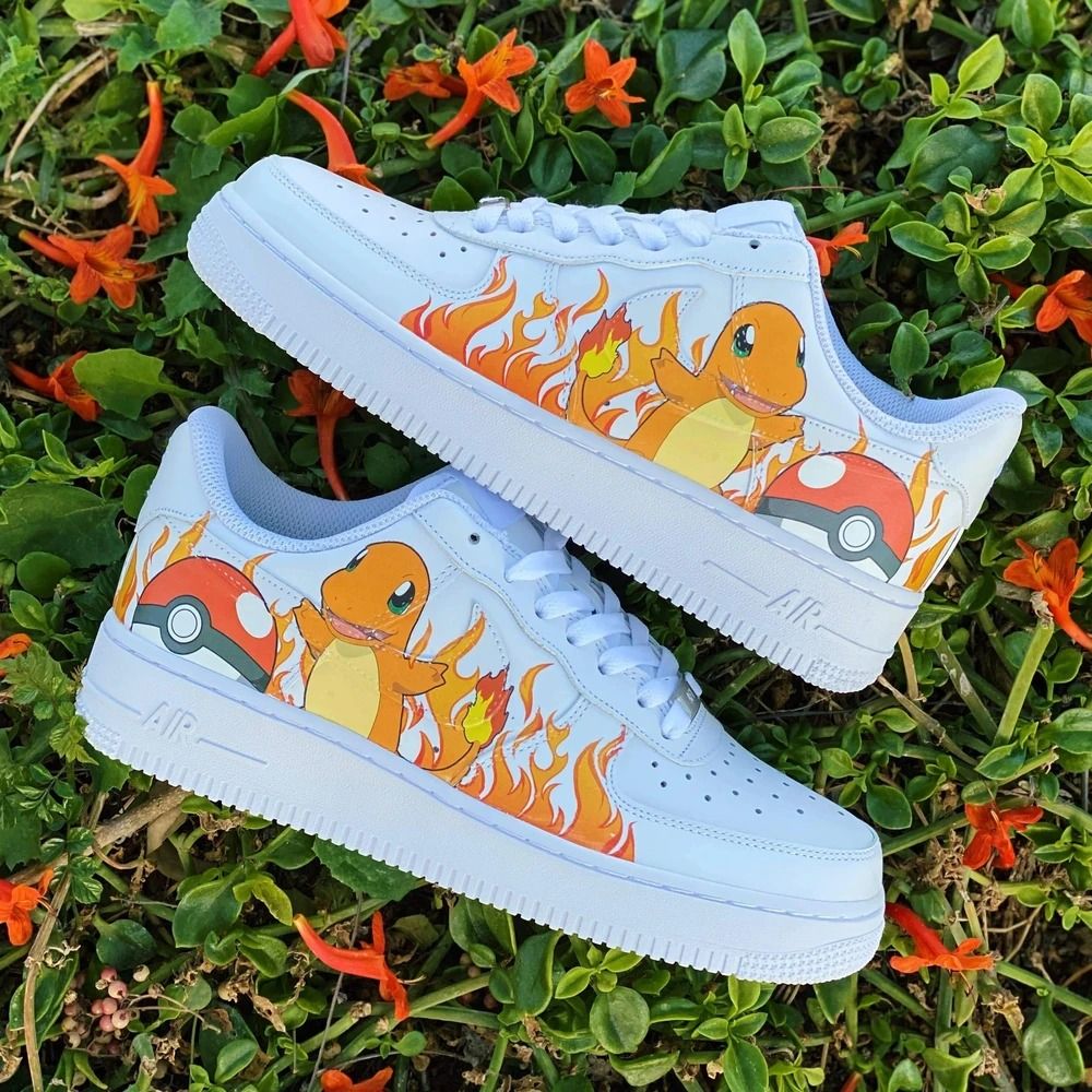 POKEMON Charmander White Air Force 1 Shoes POKEMON Charmander White Air Force 1 Shoes